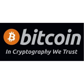 Bitcoin "In Cryptography we Trust" bumper sticker